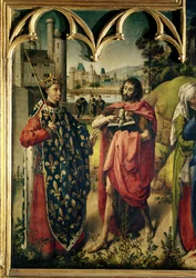 Das Pariser Parlamentsaltarbild, Detail von St. Louis und St. Johannes dem Täufer